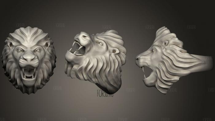 Lion head ring2 stl model for CNC